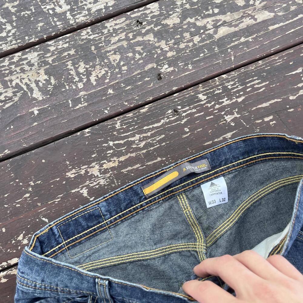(34x32) Vintage 90s Y2K Levi's Silvertab Carpenter Jeans Baggy Faded Skater JNCO - Picture 3 of 8
